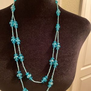 Blue beaded necklace